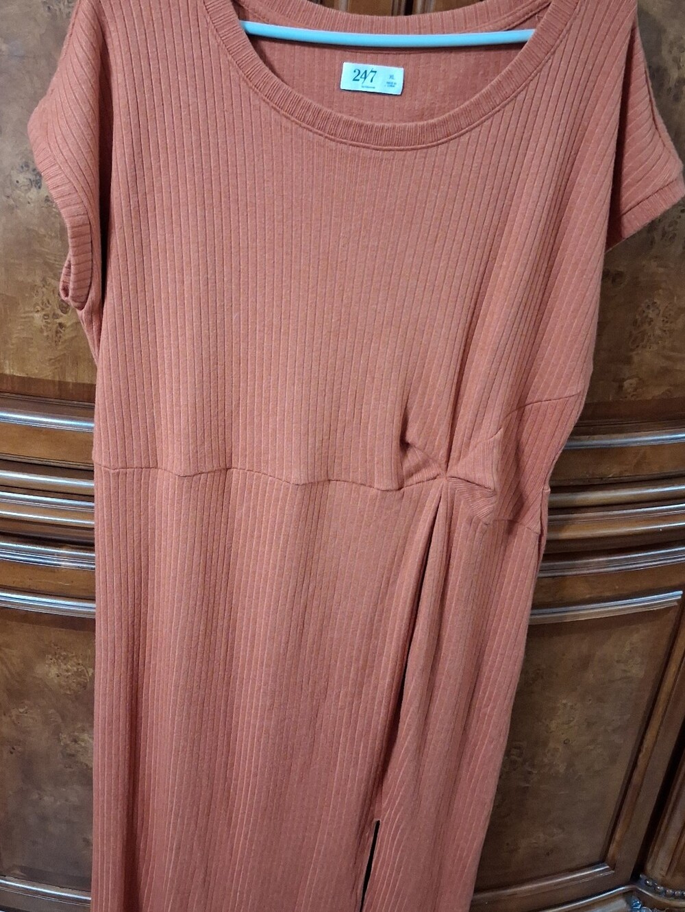 Cap-Sleeve Twist-Front Midi Dress